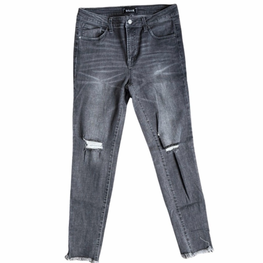Tricot Black/Gray Distressed Skinny Jeans